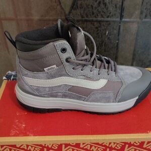 Vans Gray and White High-Top Sneakers